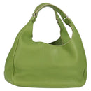 BOTTEGA VENETA Shoulder Bag Leather Green Silver Auth BD2078V-1