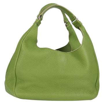 BOTTEGA VENETA Shoulder Bag Leather Green Silver Auth BD2078V