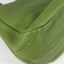 BOTTEGA VENETA Shoulder Bag Leather Green Silver Auth BD2078V-9