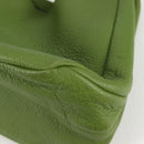 BOTTEGA VENETA Shoulder Bag Leather Green Silver Auth BD2078V-14