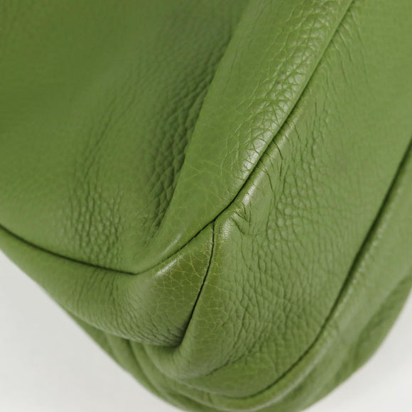 BOTTEGA VENETA Shoulder Bag Leather Green Silver Auth BD2078V