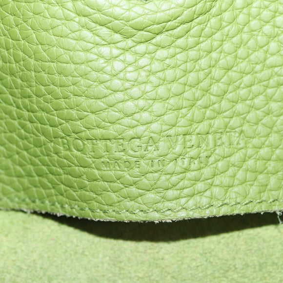 BOTTEGA VENETA Shoulder Bag Leather Green Silver Auth BD2078V