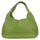 BOTTEGA VENETA Shoulder Bag Leather Green Silver Auth BD2078V-2