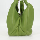 BOTTEGA VENETA Shoulder Bag Leather Green Silver Auth BD2078V-3