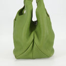 BOTTEGA VENETA Shoulder Bag Leather Green Silver Auth BD2078V-4