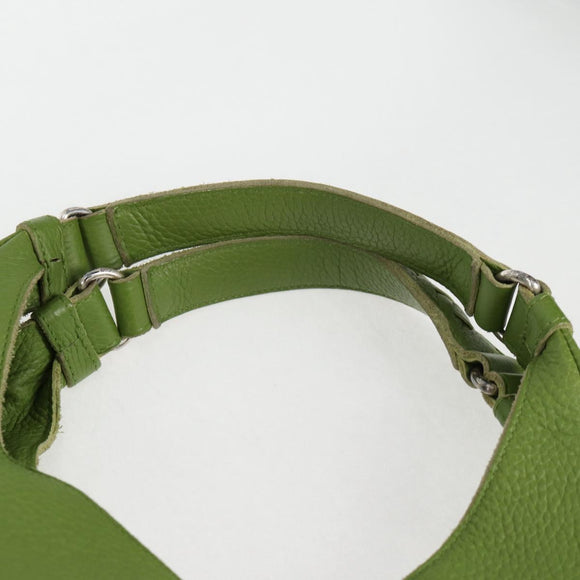 BOTTEGA VENETA Shoulder Bag Leather Green Silver Auth BD2078V