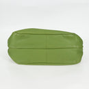 BOTTEGA VENETA Shoulder Bag Leather Green Silver Auth BD2078V-5