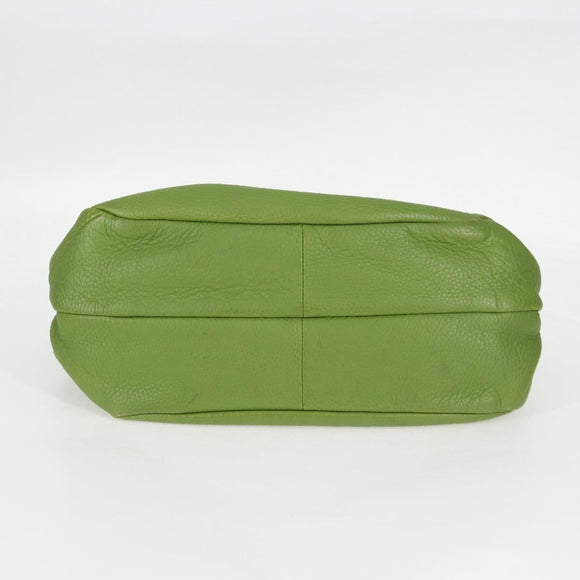 BOTTEGA VENETA Shoulder Bag Leather Green Silver Auth BD2078V