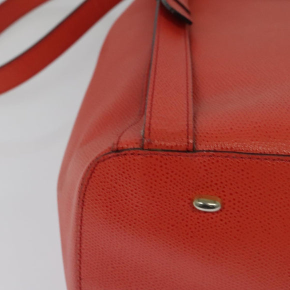 CELINE Backpack Leather Orange Gold Auth BD2079
