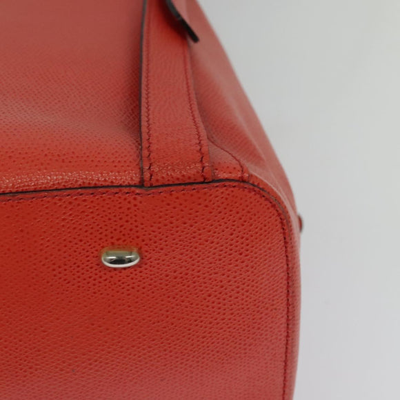 CELINE Backpack Leather Orange Gold Auth BD2079