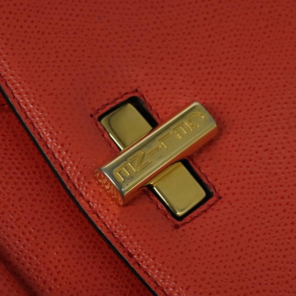 CELINE Backpack Leather Orange Gold Auth BD2079