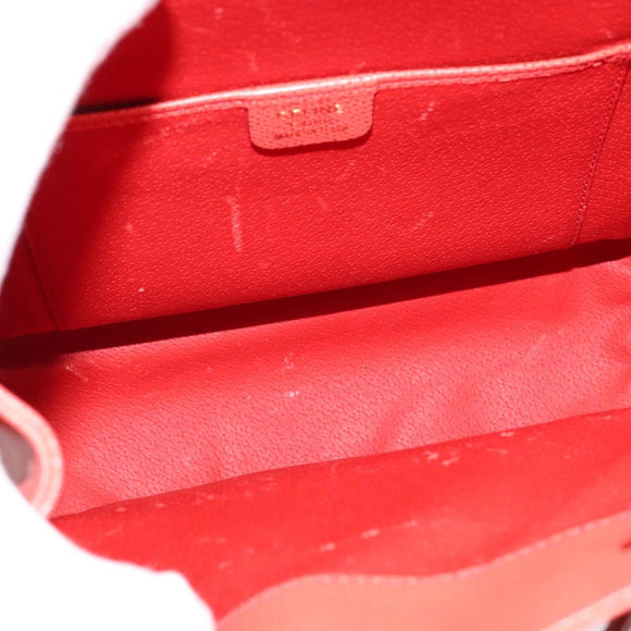 CELINE Backpack Leather Orange Gold Auth BD2079