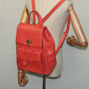 CELINE Backpack Leather Orange Gold Auth BD2079-22