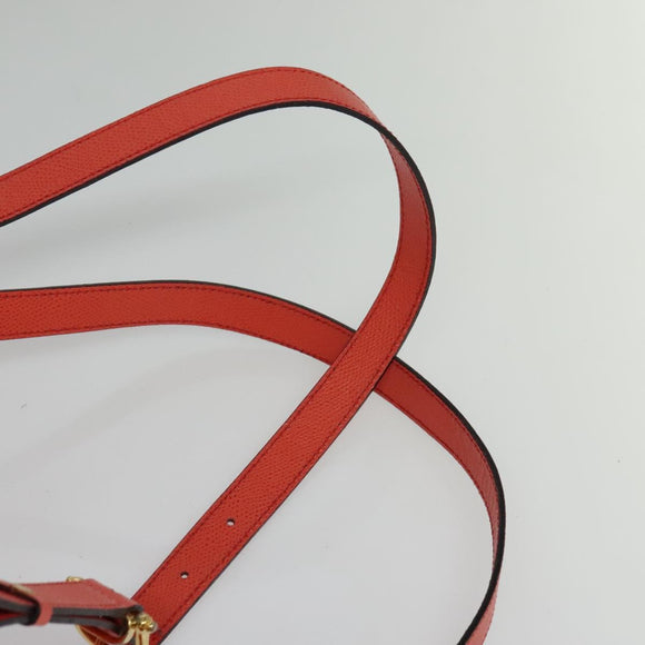 CELINE Backpack Leather Orange Gold Auth BD2079