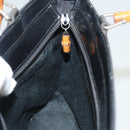 GUCCI Bamboo Hand Bag Canvas 2way Black Silver 000 1998 0540 Auth BD2082-18