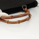 GUCCI Bamboo Hand Bag Canvas 2way Black Silver 000 1998 0540 Auth BD2082-7