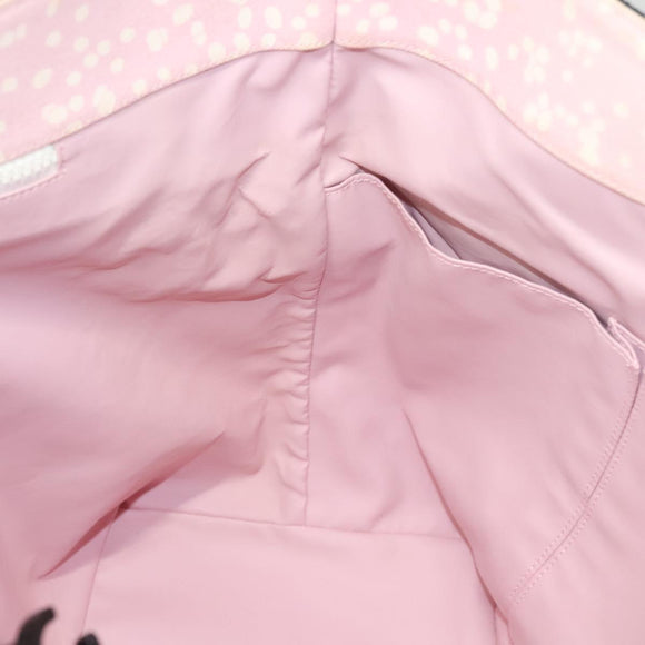 CHANEL COCO Mark Tote Bag Canvas Pink Silver CC Auth BD2095