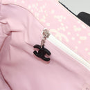 CHANEL COCO Mark Tote Bag Canvas Pink Silver CC Auth BD2095-21