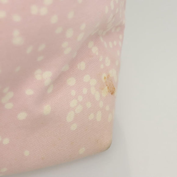 CHANEL COCO Mark Tote Bag Canvas Pink Silver CC Auth BD2095