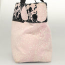 CHANEL COCO Mark Tote Bag Canvas Pink Silver CC Auth BD2095-4