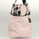 CHANEL COCO Mark Tote Bag Canvas Pink Silver CC Auth BD2095-5