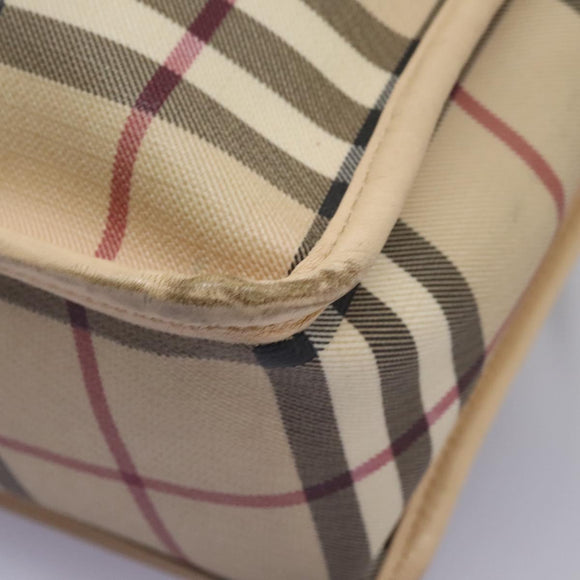 BURBERRY Nova Check Shoulder Bag PVC Beige Auth BD210