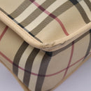 BURBERRY Nova Check Shoulder Bag PVC Beige Auth BD210-15