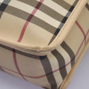 BURBERRY Nova Check Shoulder Bag PVC Beige Auth BD210-16