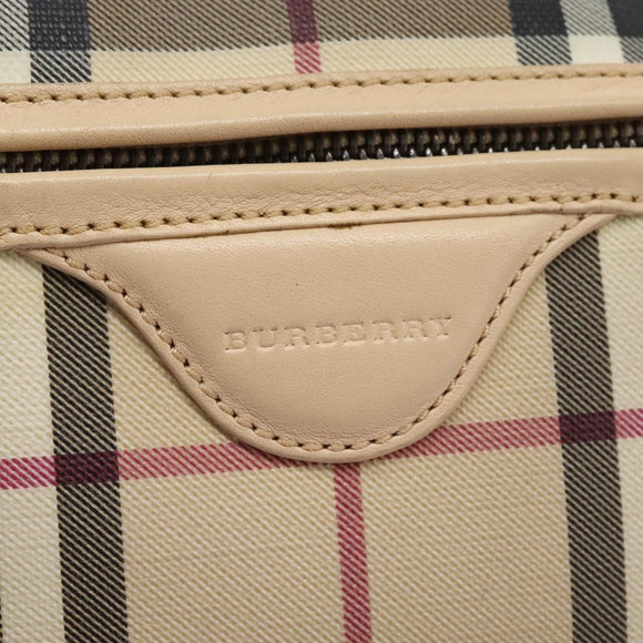 BURBERRY Nova Check Shoulder Bag PVC Beige Auth BD210