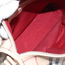 BURBERRY Nova Check Shoulder Bag PVC Beige Auth BD210-12