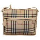 BURBERRY Nova Check Shoulder Bag PVC Beige Auth BD210-13