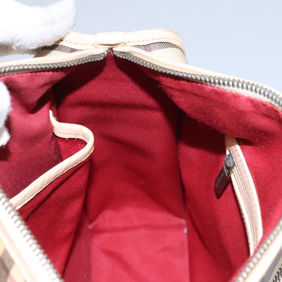 BURBERRY Nova Check Shoulder Bag PVC Beige Auth BD210