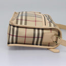 BURBERRY Nova Check Shoulder Bag PVC Beige Auth BD210-4