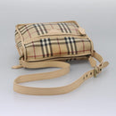 BURBERRY Nova Check Shoulder Bag PVC Beige Auth BD210-7