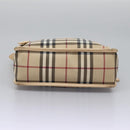 BURBERRY Nova Check Shoulder Bag PVC Beige Auth BD210-5