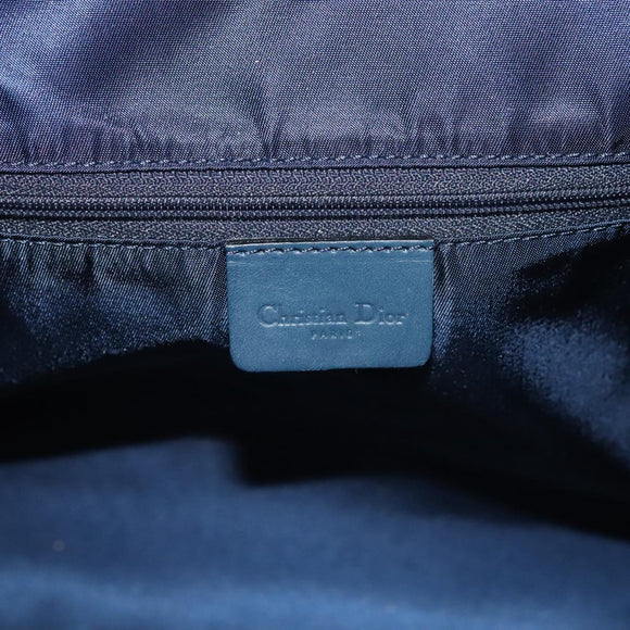 Christian Dior Trotter Canvas Boston Bag 2way Navy Gold Auth BD2104SAV