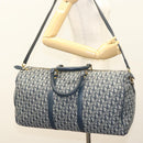Christian Dior Trotter Canvas Boston Bag 2way Navy Gold Auth BD2104SAV-26