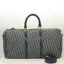 Christian Dior Trotter Canvas Boston Bag 2way Navy Gold Auth BD2104SAV-12