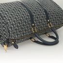 Christian Dior Trotter Canvas Boston Bag 2way Navy Gold Auth BD2104SAV-6