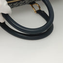 Christian Dior Trotter Canvas Boston Bag 2way Navy Gold Auth BD2104SAV-7