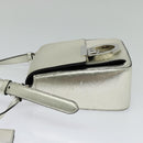 Salvatore Ferragamo Gancini Bag Leather Champagne Gold Silver Auth BD2119-3
