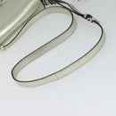 Salvatore Ferragamo Gancini Bag Leather Champagne Gold Silver Auth BD2119-7