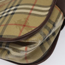 Burberrys Shoulder Bag PVC Beige Brown gold Auth BD212-16
