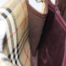 Burberrys Shoulder Bag PVC Beige Brown gold Auth BD212-18
