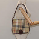 Burberrys Shoulder Bag PVC Beige Brown gold Auth BD212-21