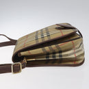 Burberrys Shoulder Bag PVC Beige Brown gold Auth BD212-4