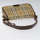 Burberrys Shoulder Bag PVC Beige Brown gold Auth BD212-7
