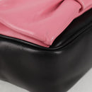 PRADA Ribbon Shoulder Bag Leather Black Gold Auth BD2127V-9