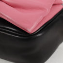 PRADA Ribbon Shoulder Bag Leather Black Gold Auth BD2127V-15