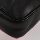 PRADA Ribbon Shoulder Bag Leather Black Gold Auth BD2127V-16